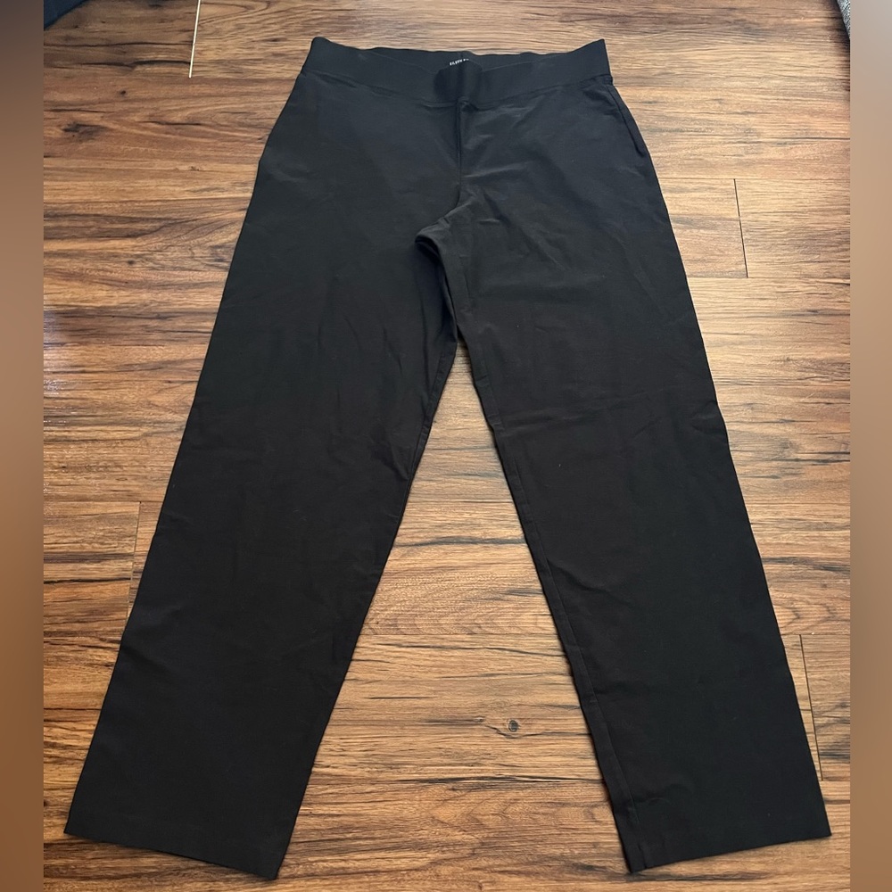 EILEEN FISHER Black Womens Pants Size Large Pull On